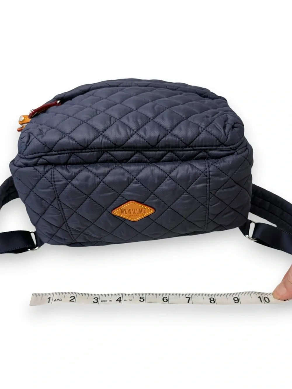 MZ Wallace City Backpack Navy Blue Zippered Quilt Women’s